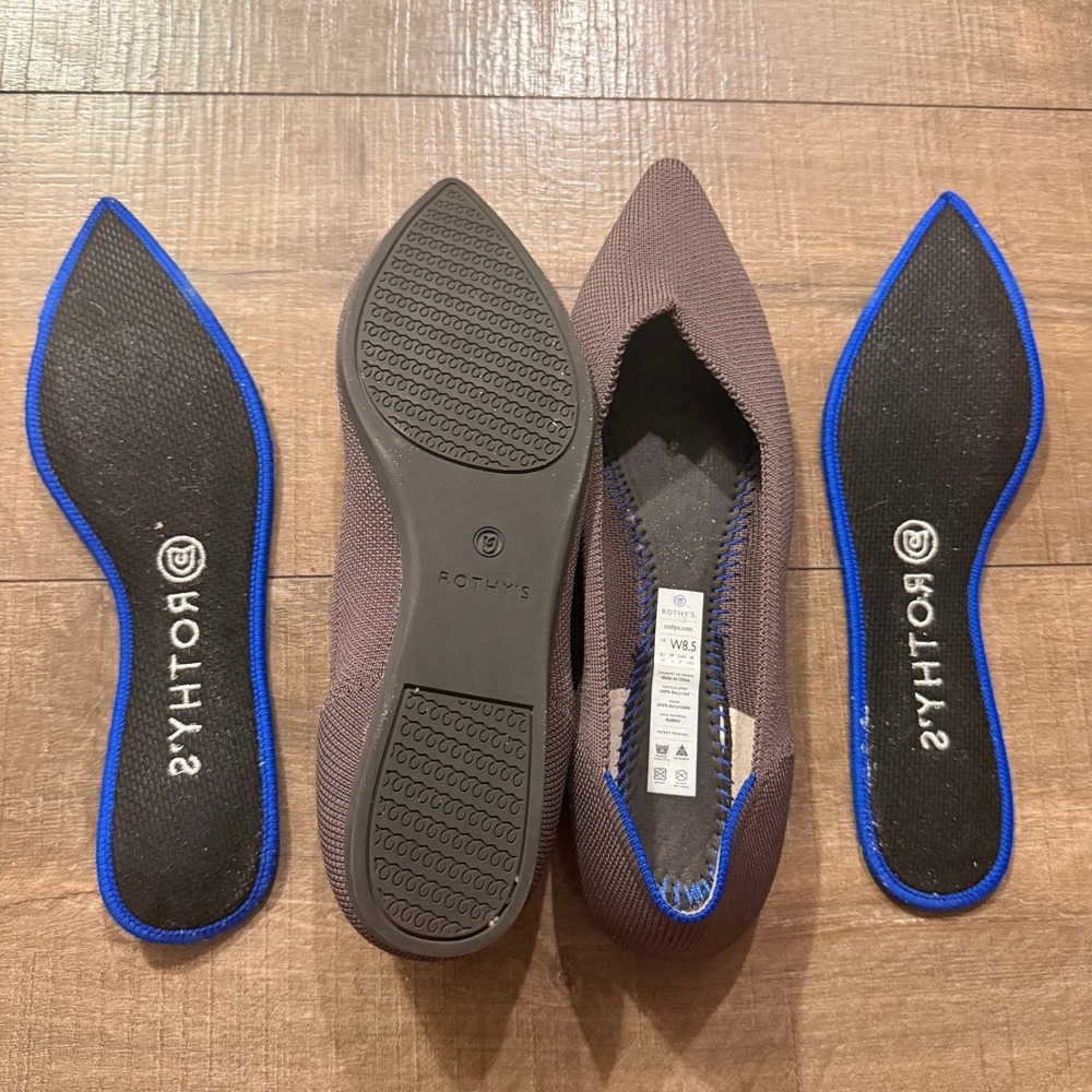 Rothy's The Pointed Flats Taupe Knit Women Shoes Size 8.5 Comfort Outdoor‎ Work - Picture 3 of 6